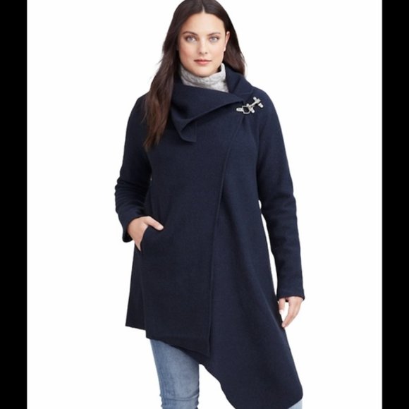 Garnet hill asymmetrical boiled wool coat Clearance